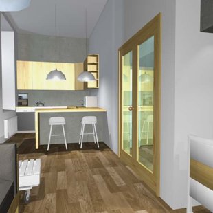 Privātais interjers - Studio tipa dzīvokļa interjera projekts